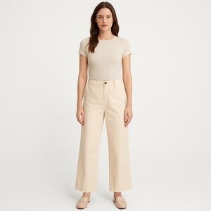 LOFT Cream Wide Leg Pants